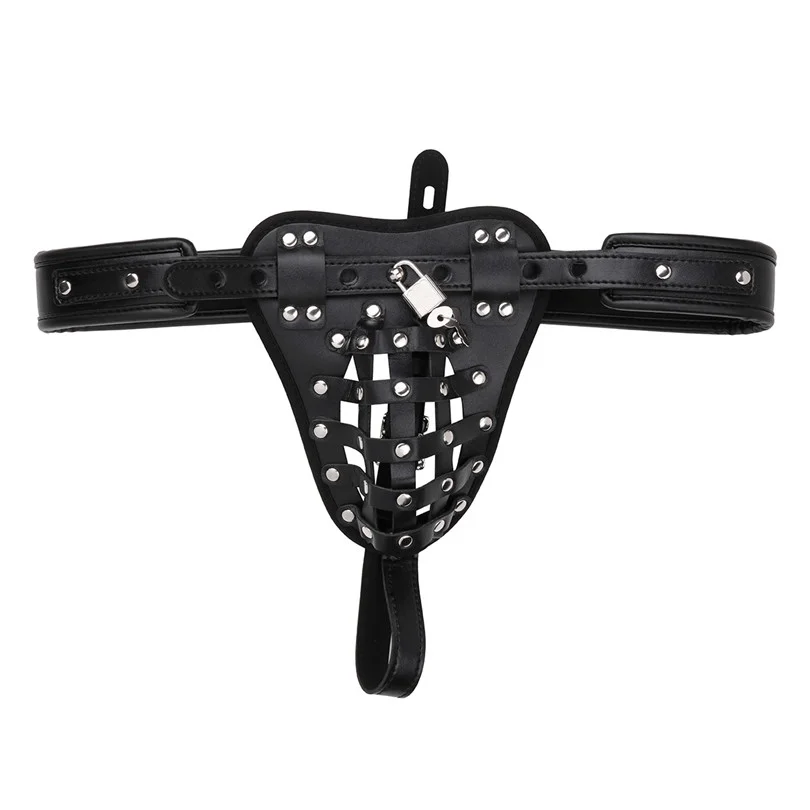 Leather Basket Jockstrap with Padlock All Products - Underwear & Thongs For Men