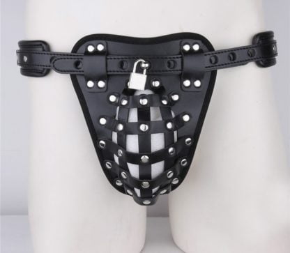 Leather Basket Jockstrap with Padlock All Products - Underwear & Thongs For Men