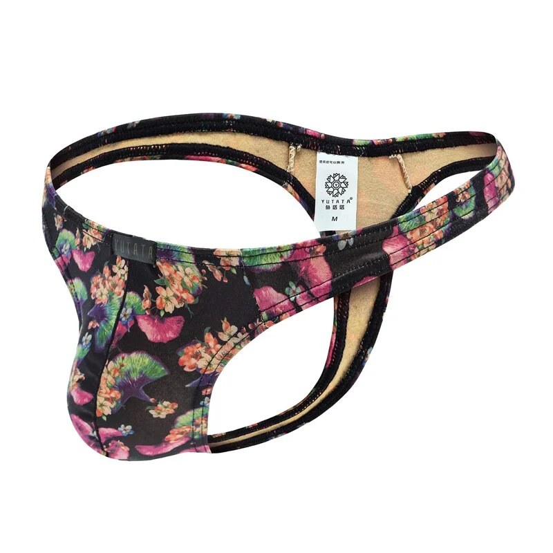 Sexy Men Bikini With Floral Pattern All Products - Underwear & Thongs For Men