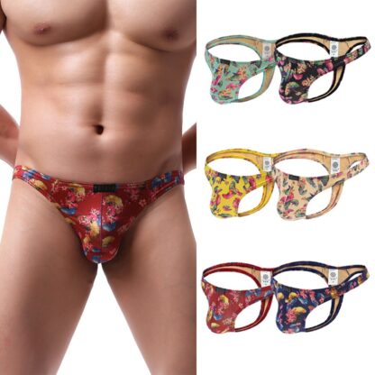 Sexy Men Bikini With Floral Pattern All Products - Underwear & Thongs For Men