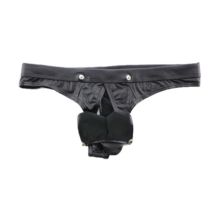 Leather G-string Panties With Penis Pouch - Rainbow Thongs