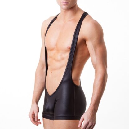 Mens Sexy PU Leather Half Body Suit Costume (Silver, Gold or Black) All Products - Underwear & Thongs For Men