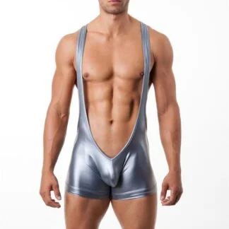 Sexy PU Leather Bodysuit / Costume For Men All Products - Underwear & Thongs For Men