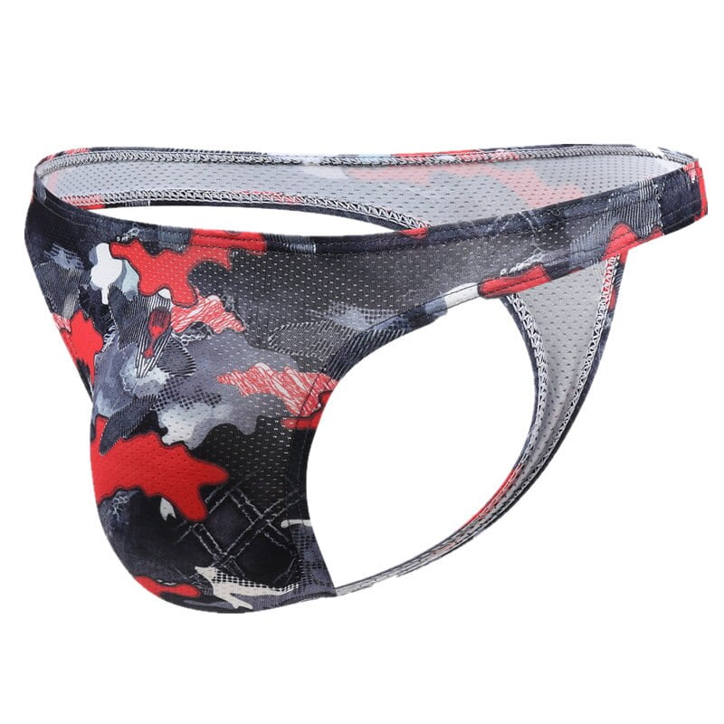 Mid Rise String Gay Men's Sexy Breathable Printed Pattern Mid-Rise Strings - Rainbow Thongs