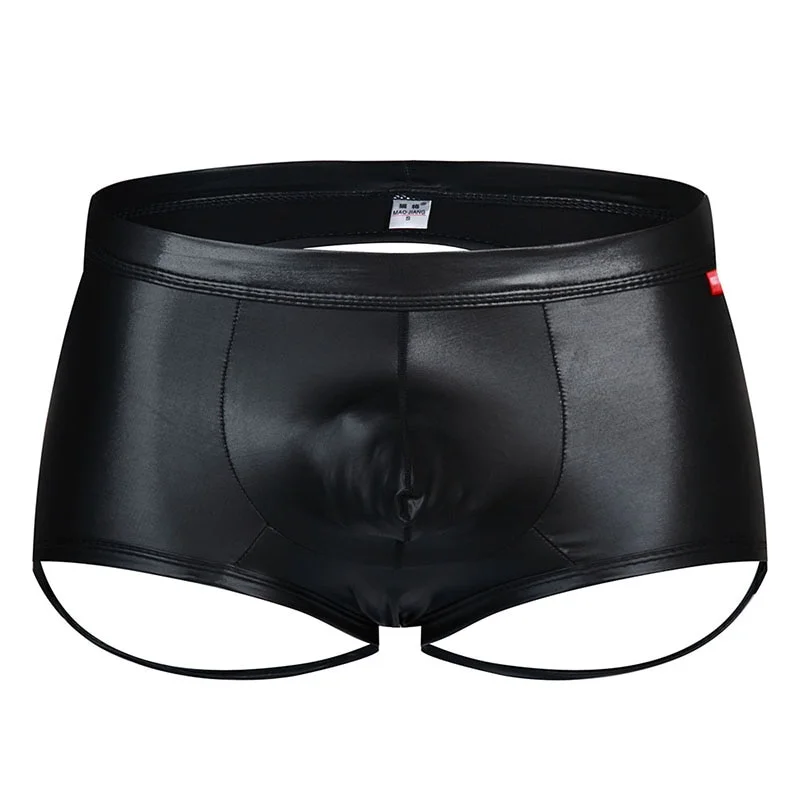 Leather Boxers With Open Butt For Gay Men All Products - Underwear & Thongs For Men