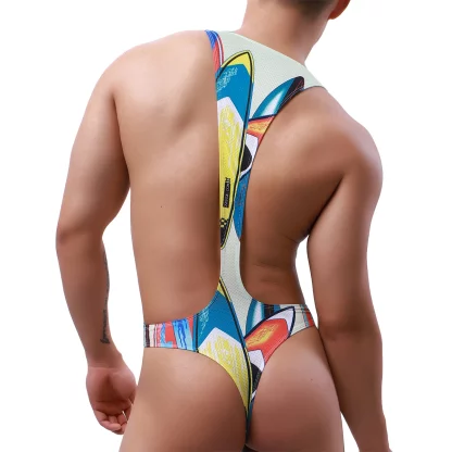 Men Printed Pattern Bodysuit For Summerfun All Products - Underwear & Thongs For Men