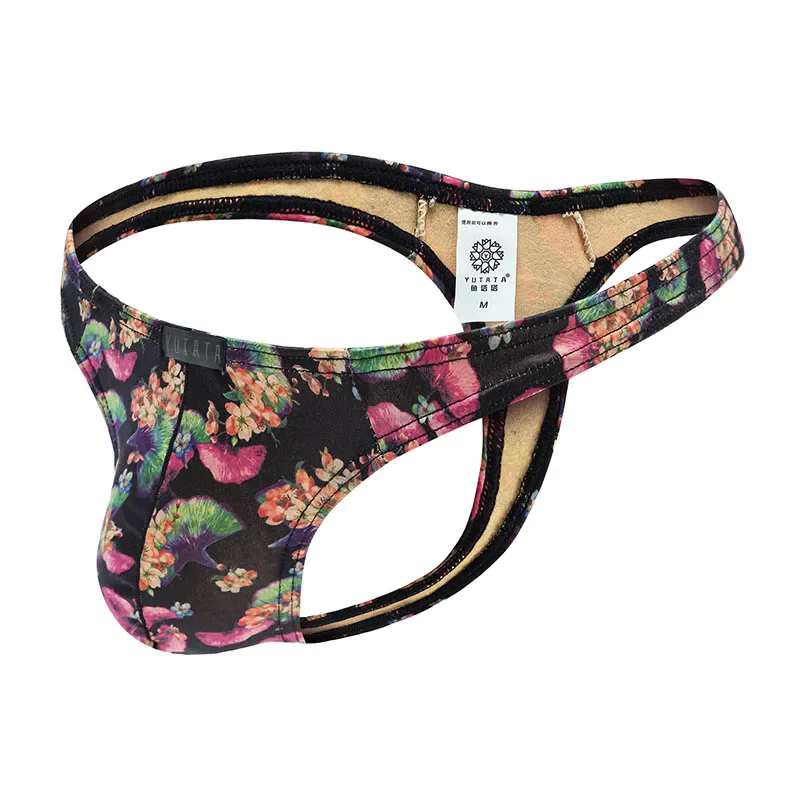 Sexy Men Bikini With Floral Pattern All Products - Underwear & Thongs For Men