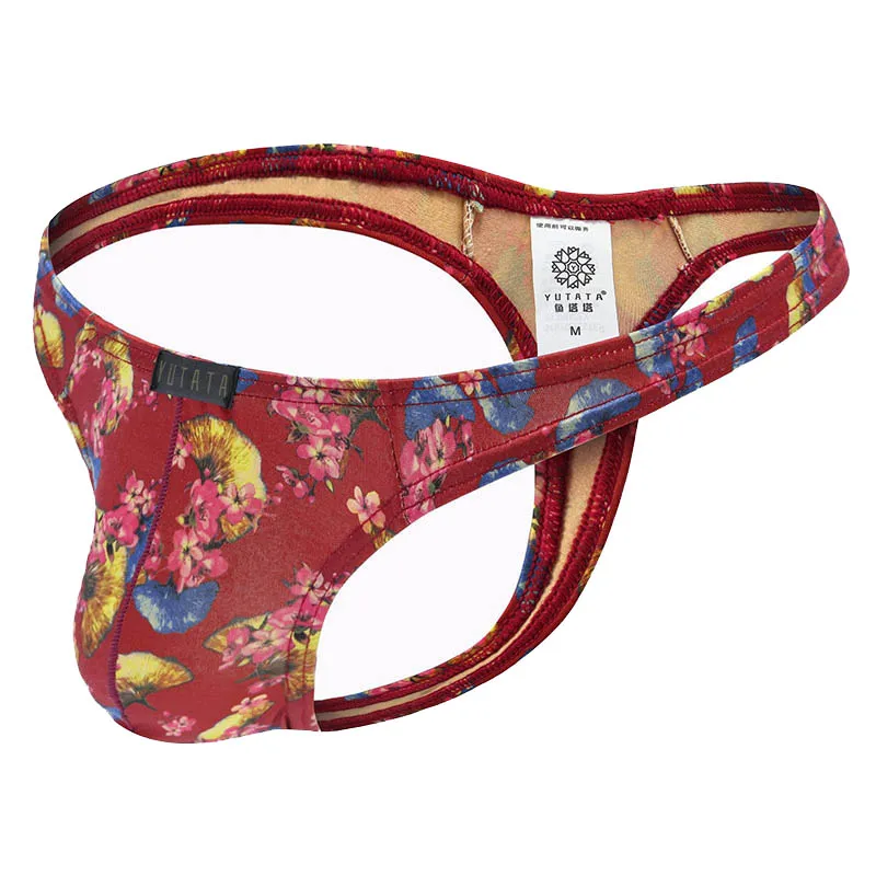 Sexy Men Bikini With Floral Pattern All Products - Underwear & Thongs For Men