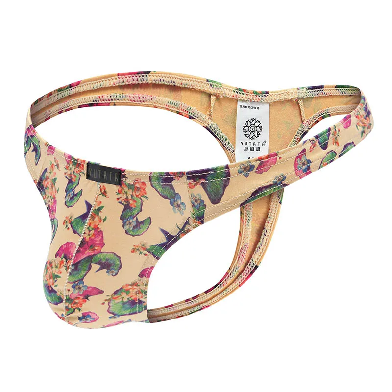 Sexy Men Bikini With Floral Pattern All Products - Underwear & Thongs For Men